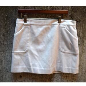 J.Crew Wool Cashmere Blend Cream Mini Skirt with Pockets – Size 10